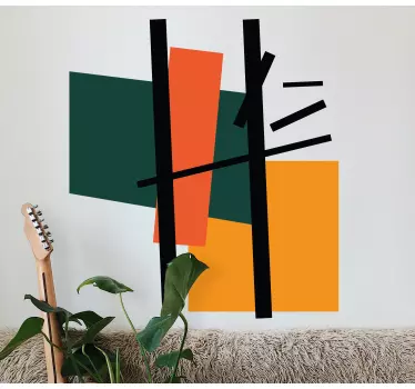 Autocolante geométrico seções de cor abstratas - TenStickers