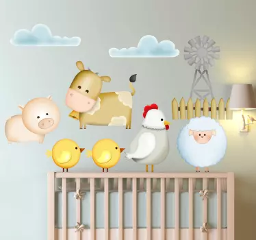 Autocolante decorativo infantil amigos da quinta - TenStickers