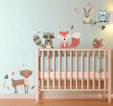 Autocolante infantil animais outono - TenStickers