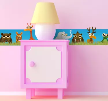 Autocolante infantil azulejo animais safari - TenStickers