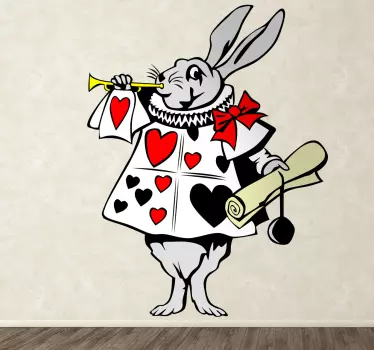 Autocolante infantil Coelho de Alice no País das Maravilhas - TenStickers