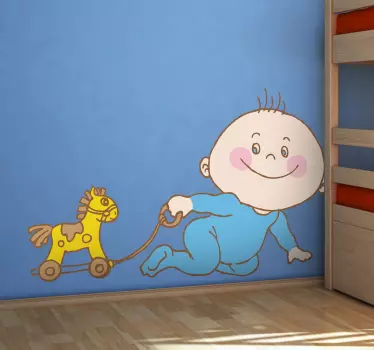 Autocolante infantil criança a jogar e gatinhar - TenStickers