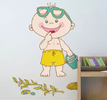 Autocolante infantil Criança na praia - TenStickers