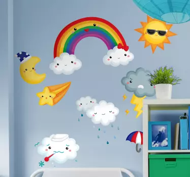 Autocolante infantil de ilustrações do tempo - TenStickers