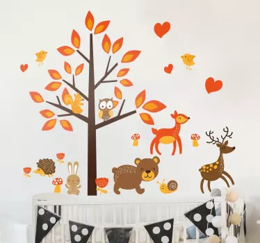 Autocolante infantil fauna e flora outono - TenStickers