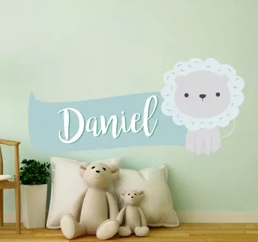 Autocolante infantil leãozinho com nome - TenStickers