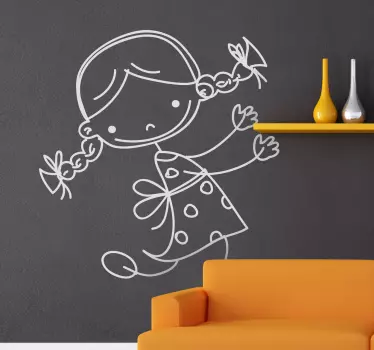 Autocolante infantil Menina a Brincar - TenStickers