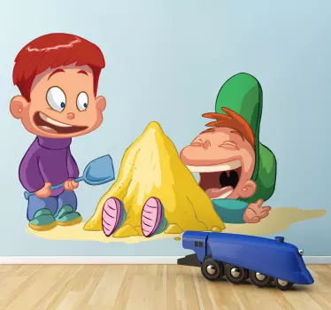 Autocolante infantil Meninos a brincar na areia - TenStickers