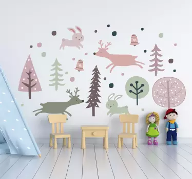 Autocolante infantil natureza estilo nórdico - TenStickers