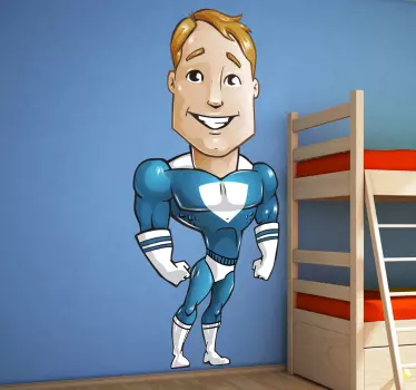Autocolante infantil Super-herói azul - TenStickers