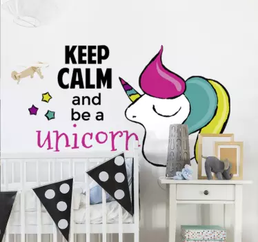 Autocolante keep calm unicórnio - TenStickers