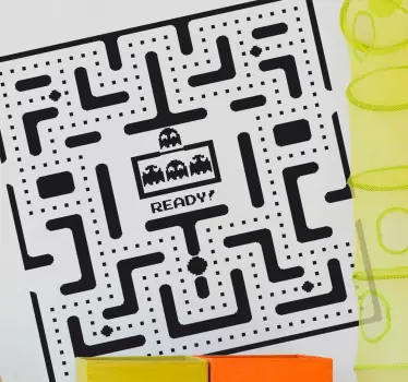 Autocolante labirinto pacman monocromático - TenStickers