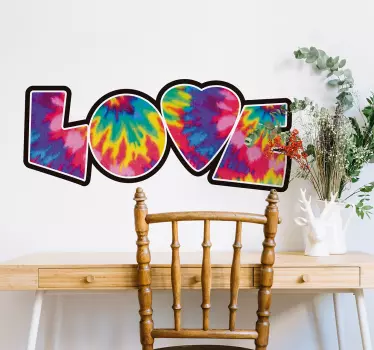 Autocolante Love em tie dye - TenStickers