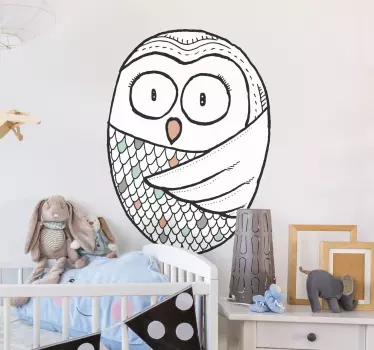 Autocolante lustração coruja nórdica - TenStickers