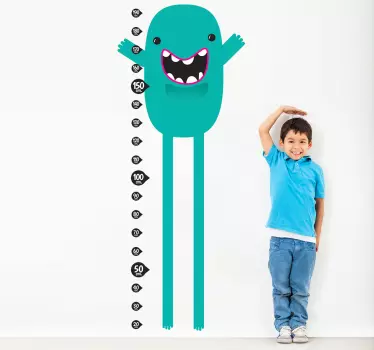 Autocolante medidor de altura monstro azul - TenStickers