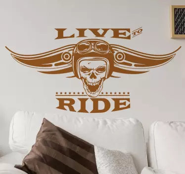 Autocolante motas live to ride - TenStickers