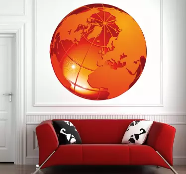 Autocolantes para quarto infantil Globo terrestre encarnado - TenStickers