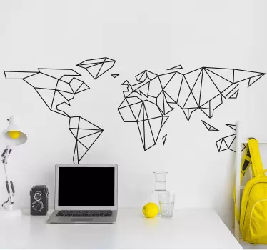 Autocolantes lugares Mapa do mundo poligonal - TenStickers