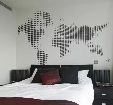 Autocolantes sala de reuniões mapa mundo em forma de onda - TenStickers