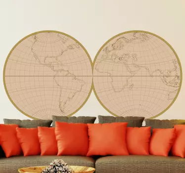 Autocolantes lugares Mapa mundo séc. XVIII - TenStickers