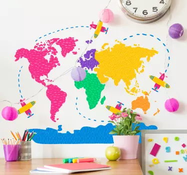 Autocolantes lugares mapa viagens - TenStickers