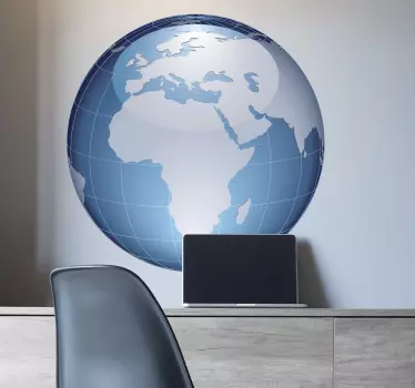 Autocolantes sala de reuniões planeta azul África Europa - TenStickers