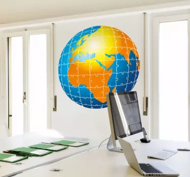Autocolantes lugares Puzzle planeta Terra - TenStickers