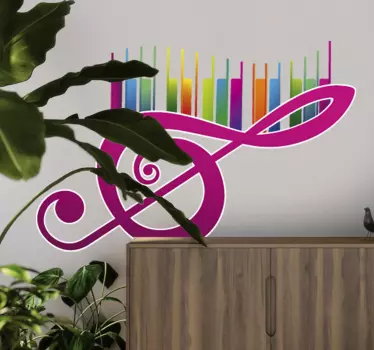 Autocolante musical nota colorida - TenStickers