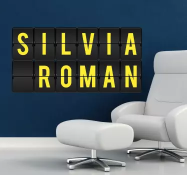 Autocolante nome personalizável painel aeroporto - TenStickers