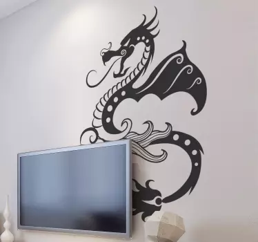Autocolante oriental dragão de fogo - TenStickers