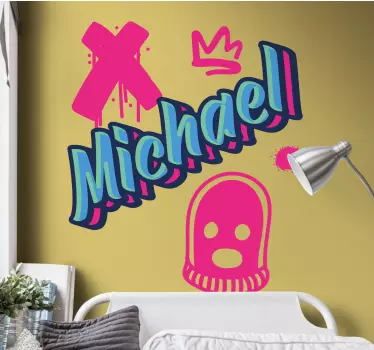 Autocolante para adolescente grafite de rua personalizado - TenStickers