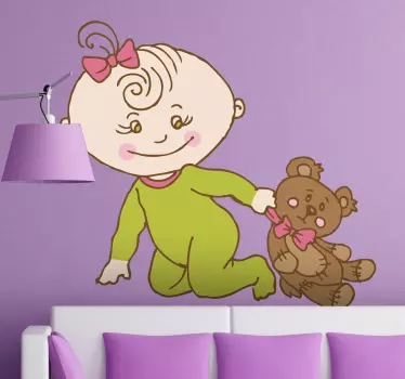 Autocolante para bebé bebé feliz a brincar - TenStickers