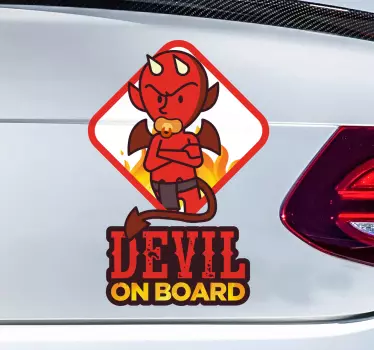 Autocolante para carro demónio a bordo - TenStickers