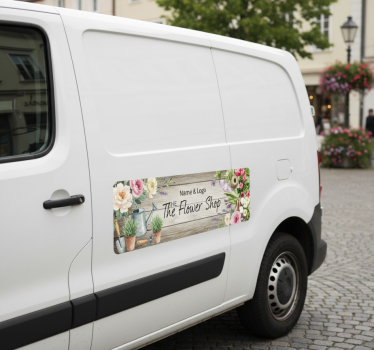 Autocolante para carro floricultura nome e logo - TenStickers