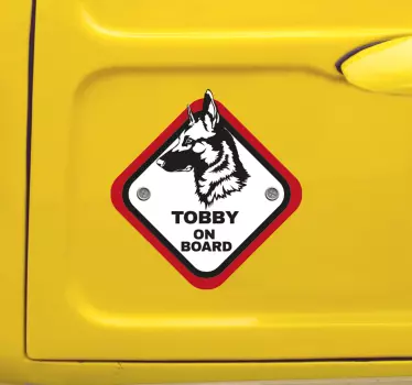 Autocolante para carro Pastor alemão a bordo - TenStickers