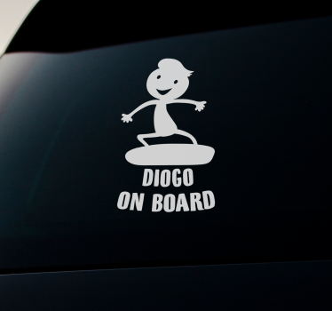 Autocolante para carros Pequeno surfista a bordo - TenStickers