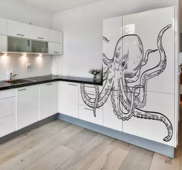 Vinil para cozinha ilustração de polvo - TenStickers