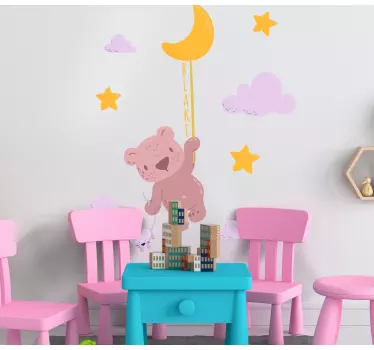 Autocolante para crianças balão de urso adorável - TenStickers