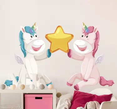 Autocolante para crianças unicórnios com estrela - TenStickers
