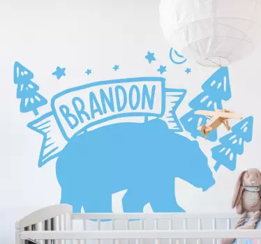 Autocolante para crianças urso e Árvores - TenStickers