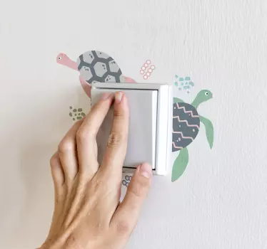 Adesivo para interruptores Tartarugas de cor suave  - TenStickers