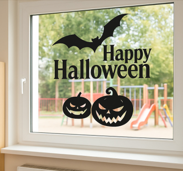 Autocolante para janela abóboras assustadoras de halloween - TenStickers