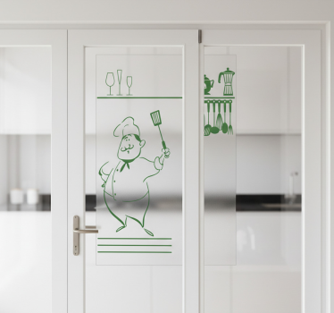 Autocolante para janela conjunto de chefe de cozinha - TenStickers