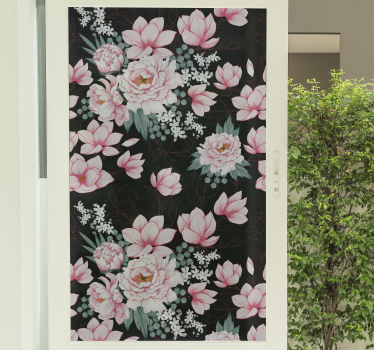 Autocolante para janela de flores rosas e magnólias - TenStickers