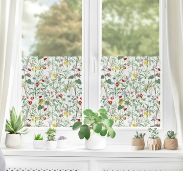 Autocolante para janela flores vintage brilhantes - TenStickers