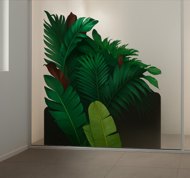 Autocolante para janela folhas tropicais verdes - TenStickers