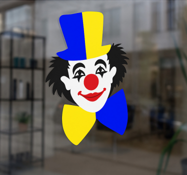 Autocolante para janela palhaço colorido de carnaval - TenStickers