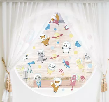 Autocolante para janelas de animais no espaço - TenStickers