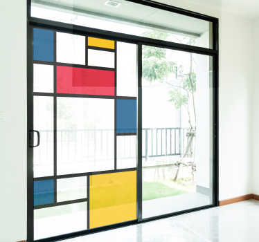 Autocolante para janelas de arte Mondrian - TenStickers