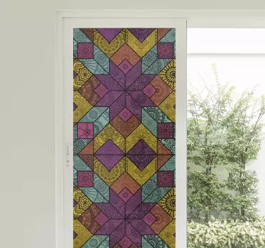 Autocolante para janelas de mosaico paisley - TenStickers